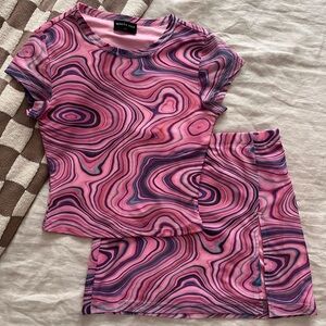 White Fox Retro Matching Skirt Set